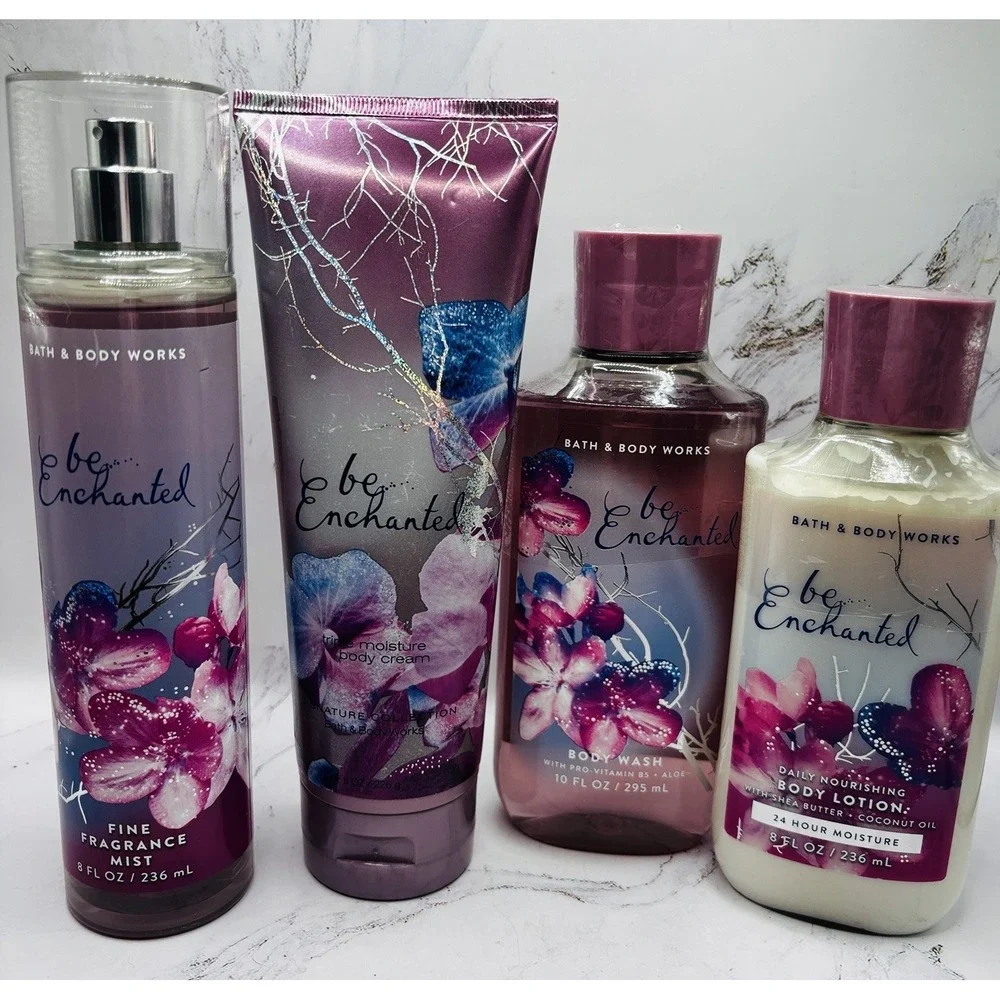 Bath & Body Works Be Enchanted 4pc Set Fragrance Mist Cream Lotion Wash New